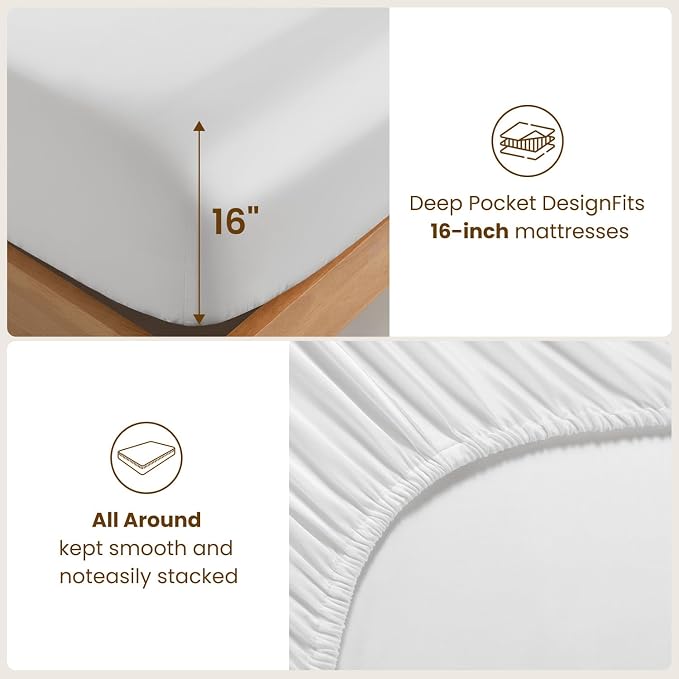 Luxury Mulberry Silk Modal King Size Sheet Set 4pc, Ultra Breathable & Cooling - Image 7