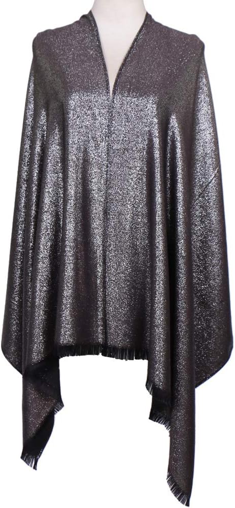 LMVERNA Women's Sparkling Metallic Soft Pashmina Shawls and Wraps Scarf in - Image 3