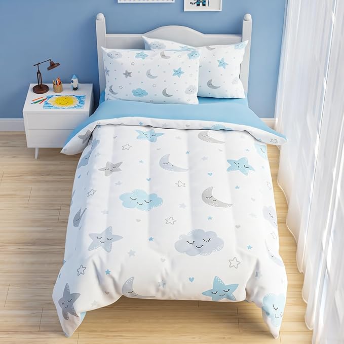 Star and Moon Comforter Set Full Size 98x86in by SANDJEST