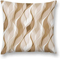 Cream Throw Pillow Covers Modern Abstract Cream and Grey Striped Decorations by MYS+QiQi