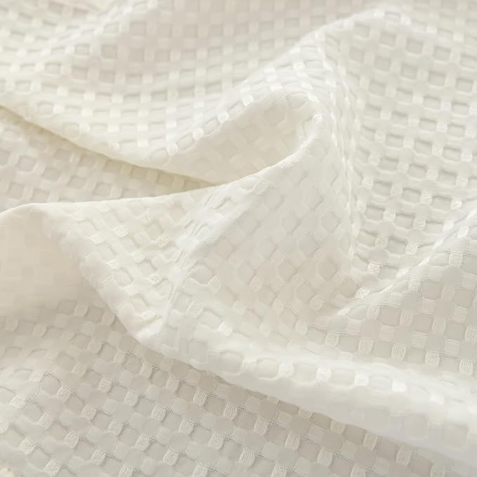 Queen Bed Skirt, Pleated Waffle Weave Bed Skirt - Image 7