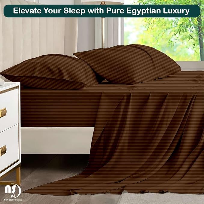 NON Sticky cotton Twin Size Sleeper Sofa Sheets, 4 Piece Egyptian Cotton Bed - Image 5