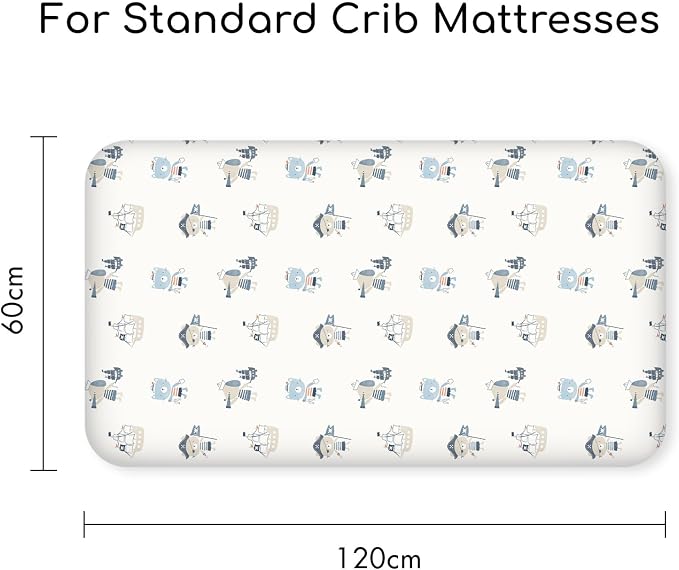 Nap Mat Sheet 47"x24", 3 Pack Blue Ocean Sailor Baby Crib Sheets Fitted Elastic - Image 6