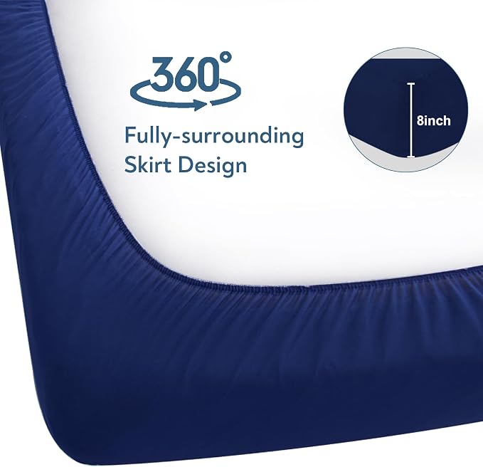 Waterproof Crib Sheets for Boys 2 Pack, Fitted Baby Crib Sheet Neutral 52" x - Image 8