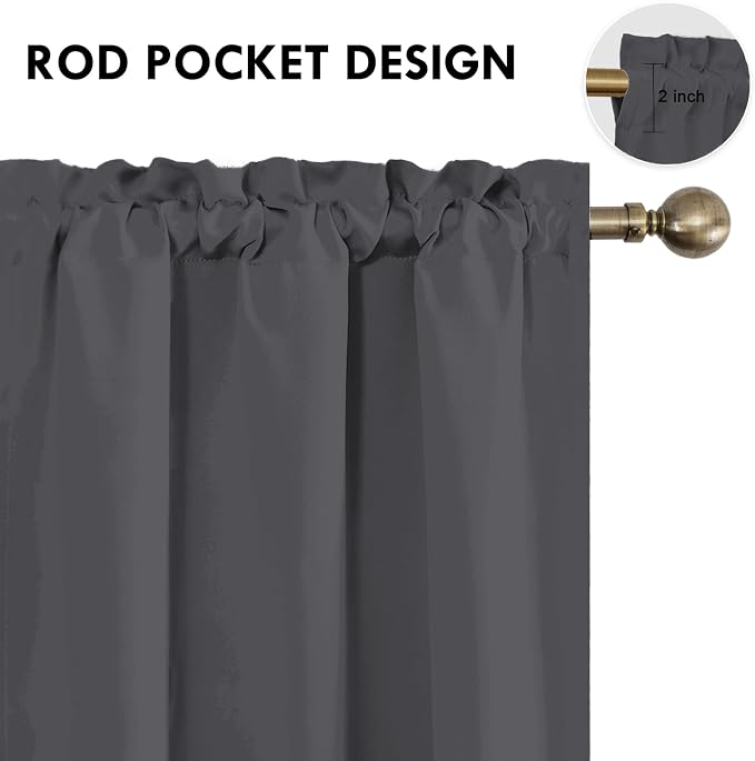 DWCN Blackout Curtains for Bedroom 72 Inch Length 2 Panels Set, Solid Thermal - Image 4