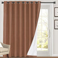 PrinceDeco Blackout Linen Drapes 108 Inches Long Extra Wide Patio Door Curtains by PrinceDeco