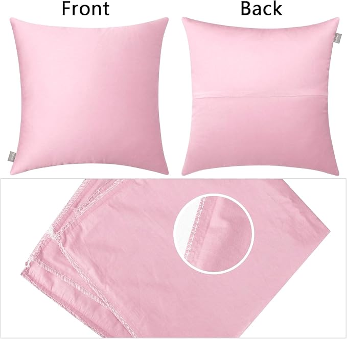 Thmyo 4-Pack 100% Cotton Comfortable Solid Decorative Throw Pillow Case Square - Image 6