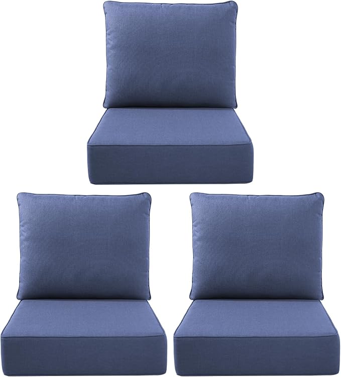 Luxury Outdoor Seat Cushion Set-22 x 24 x 6 Inch Outdoor Chair Cushions by NatureComfyOutdoorFurniture