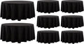 Round Tablecloth 8 Pack 108 Inch Black Tablecloths Washable Decorative Linen by AOCOZHomeLifeMuseum