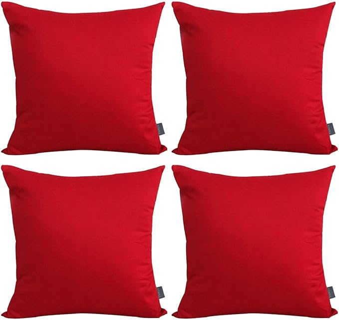 Thmyo 4-Pack 100% Cotton Comfortable Solid Decorative Throw Pillow Case Square by Thmyo
