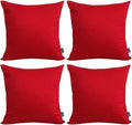Thmyo 4-Pack 100% Cotton Comfortable Solid Decorative Throw Pillow Case Square by Thmyo
