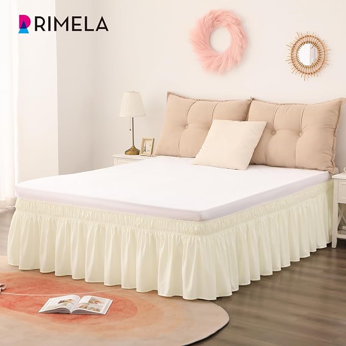 RIMELA Bed Skirt Queen Size 12 Inch Drop, Wrap Around Elastic Bedskirt Solid - Image 4