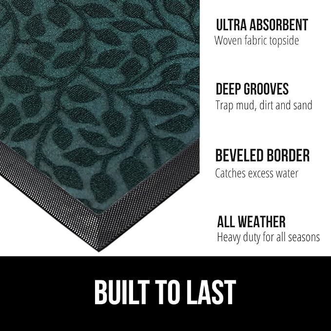 GORILLA GRIP 100% Waterproof All-Season WeatherMax Doormat 35x23, US Designed - Image 2