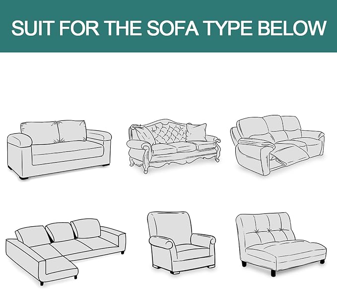 MYSKY HOME Couch Cover Sage Green Sofa Covers, Sectional Couch Covers - Image 6