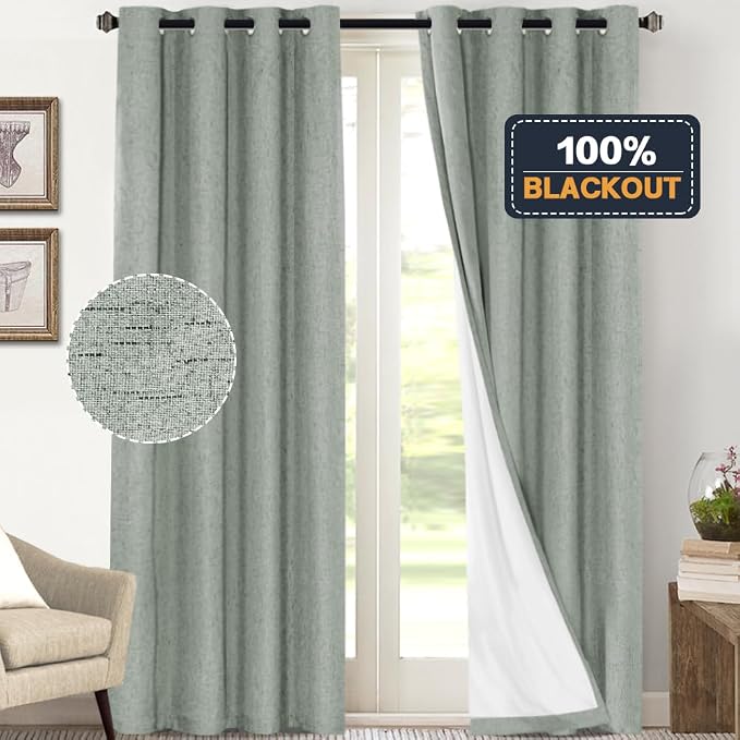 PrinceDeco Blackout Curtains 108 Inches Long 2 Panels Set - Image 2