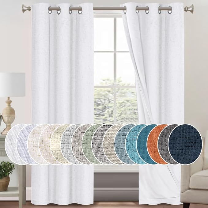 PrinceDeco Blackout Curtains 84 inch Length 2 Panels Set 100% Blackout Curtains by PrinceDeco