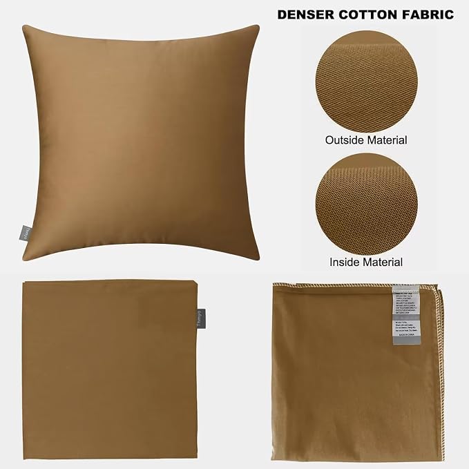 4-Pack 100% Cotton Comfortable Solid Decorative Throw Pillow Case, Thmyo Square - Image 5