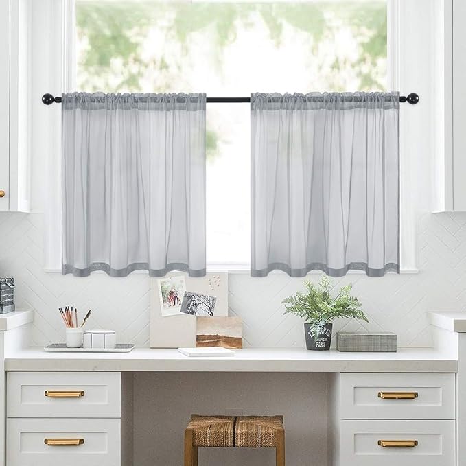 MIULEE Short Sheer Curtains 30 Inch Length - Image 7