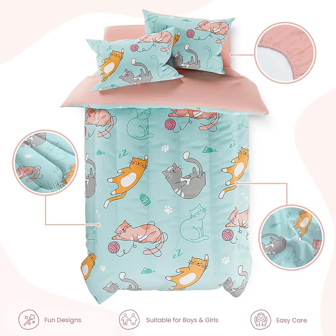 SANDJEST Cat Comforter Set Full - Image 2