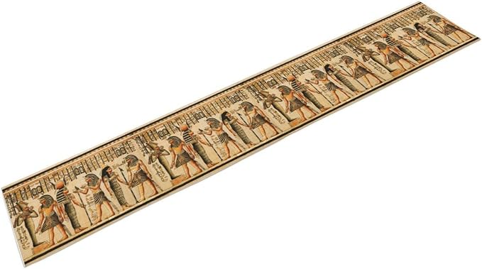 Ancient Art Table Runner, Mythology Egyptian Gods Pharaohs Antique Golden - Image 3