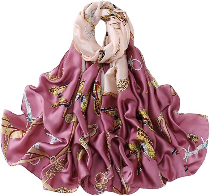 Fashion Scarves Scarf 100% Silk Feeling Scarf Silk Like Scarves Long by Myneiyi