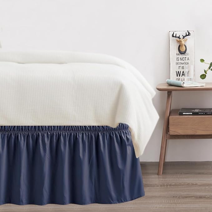 Twin Bed Skirt, Elastic Wrap Around Bed Skirt Twin Size, Bed Skirts - Image 7