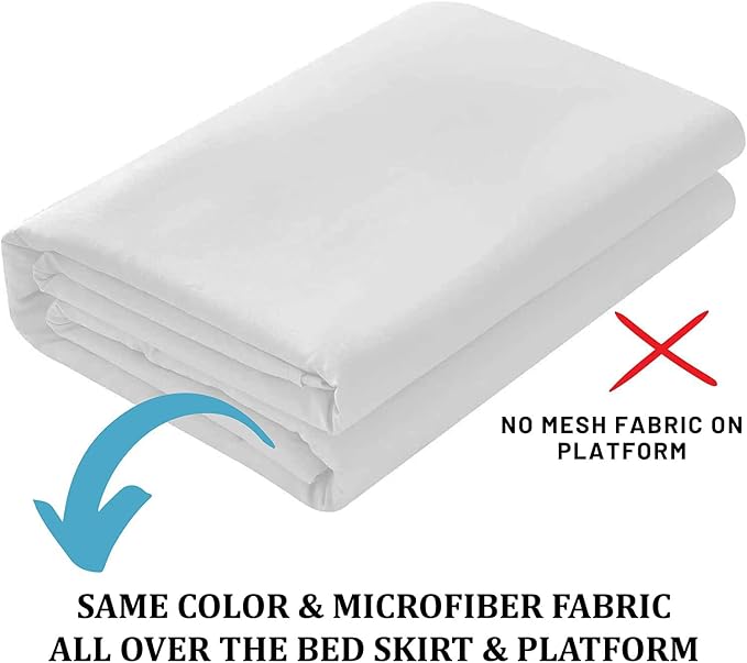 SKY BEDDINGS - Full Size Ruffled Bed Skirt - 21 Inch Drop Dust Ruffle Bed Skirt - Image 5
