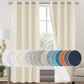 PrinceDeco 100% Blackout Curtains 96 Inches Long 2 Panels Sets Linen Black Out by PrinceDeco