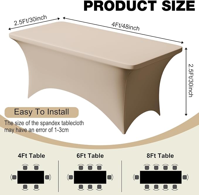 Trlyc 1 Pack 4FT Spandex Table Cloth - Image 4