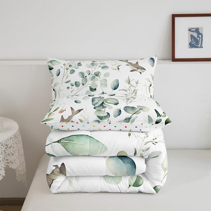 Erosebridal Girls Kawaii Animal Queen Bedding Sets Cute Shark Comforter Set - Image 6