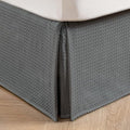 MIYE Pleated Waffle Weave Bed Skirt, Tailored Dust Ruffle 16 Inch Drop Easy Fit by MIYE
