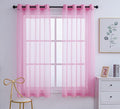 PI Pink Sheer Curtains with Eyelets, Light Filter Window Sheer Draperies by PI