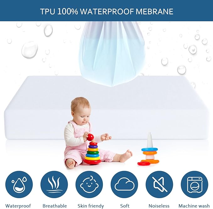 Moonsea Waterproof Mattress Protector, Mattress Cover Protector, Smooth Top - Image 3