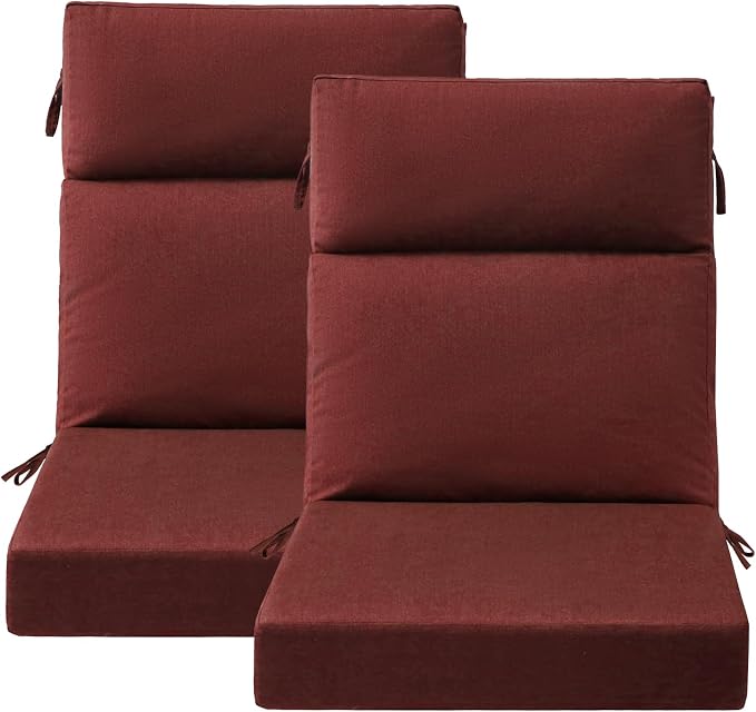 Sunbrella Outdoor High Back Chair Cushion Seat Pads, 44 x 21 Inch by Unimatta