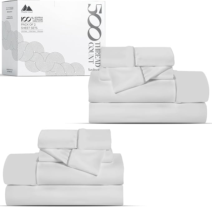 Mayfair Linen 100% Egyptian Cotton 2 Pack Full Sheet Set by MayfairLinen