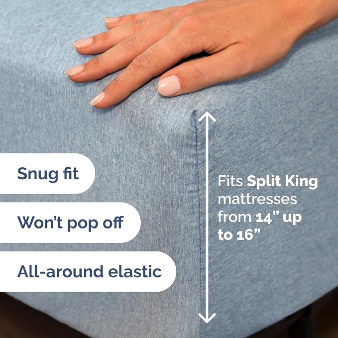 Split Head King Sheet Set – 4 Piece Flex Split Top King Sheets - Image 4