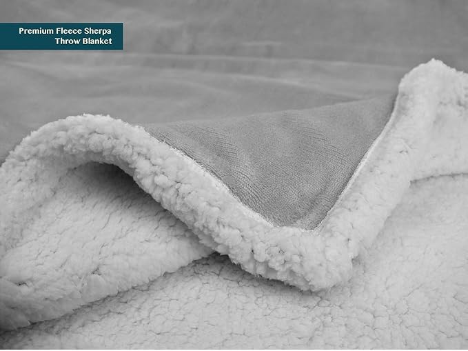 Pavilia Sherpa Fleece Blanket for Bed, King Size, Light Grey, Plush Soft Fuzzy - Image 8