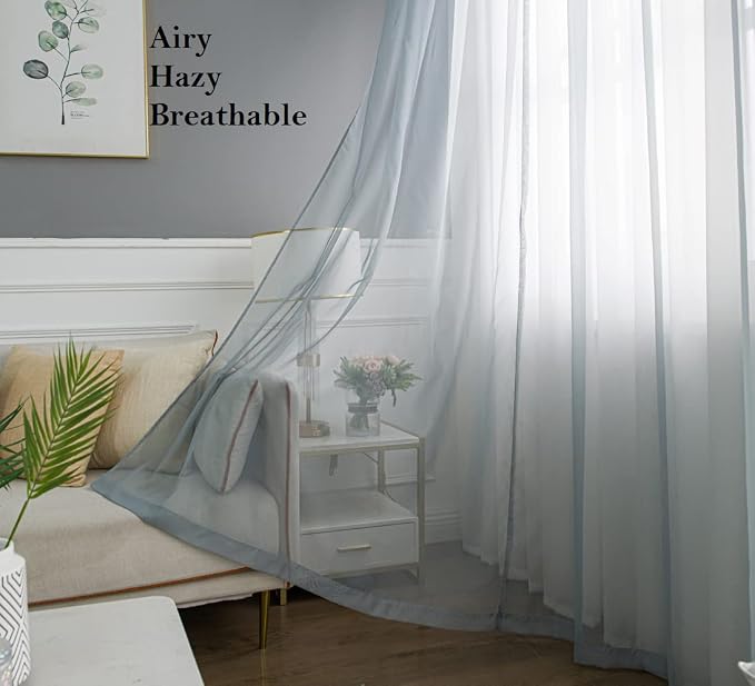 PI Grey Sheer Curtains 84 Inches Long - Image 5
