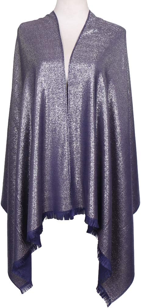 LMVERNA Women's Sparkling Metallic Soft Pashmina Shawls and Wraps Scarf in - Image 3
