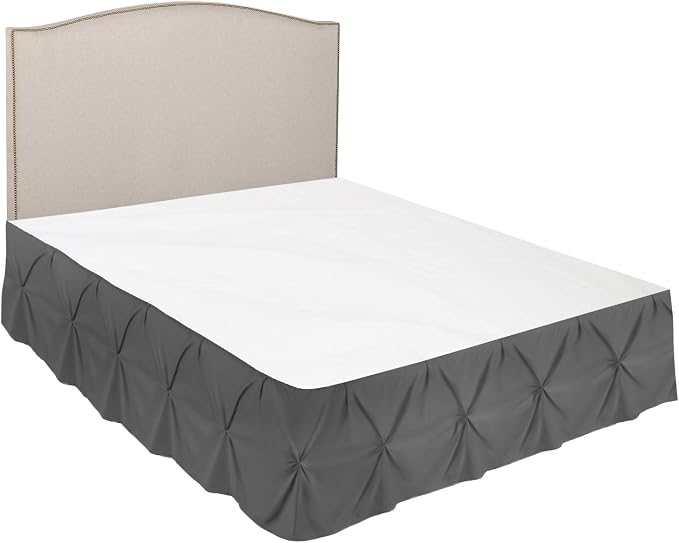 Nestl Grey Bed Skirt Twin Size, Pinch Pleat Twin Bed Skirt, Hotel Quality Grey - Image 7