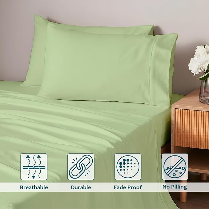 Luxury Queen Sleeper Sofa Bed Sheet Set, 100% Egyptian Cotton, 338 Thread Count - Image 4