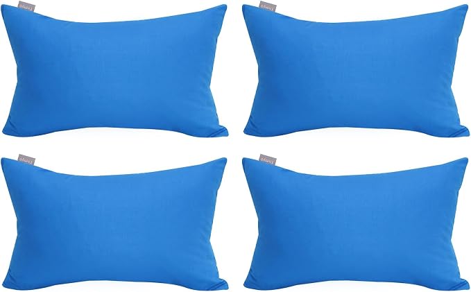 Thmyo 4-Pack 100% Cotton Lumbar Comfortable Solid Decorative Throw Pillow Case by Thmyo