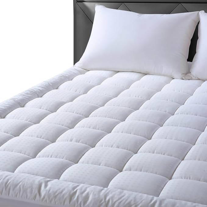 EASELAND King Size Mattress Pad Pillow Top Mattress Cover Quilted Fitted - Image 9