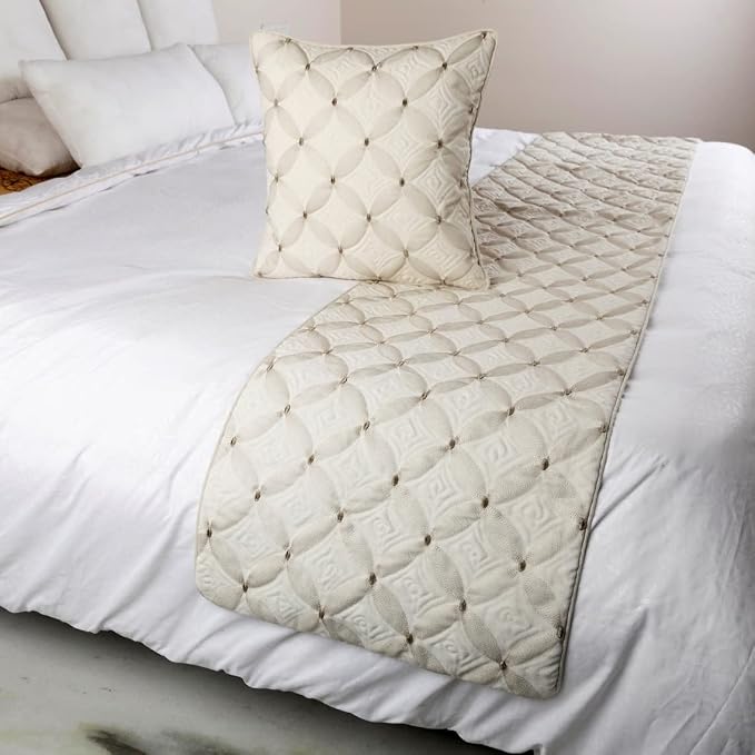 The HomeCentric King Queen Twin Ivory Bed Runner Without Pillow Cover, Twin - Image 4