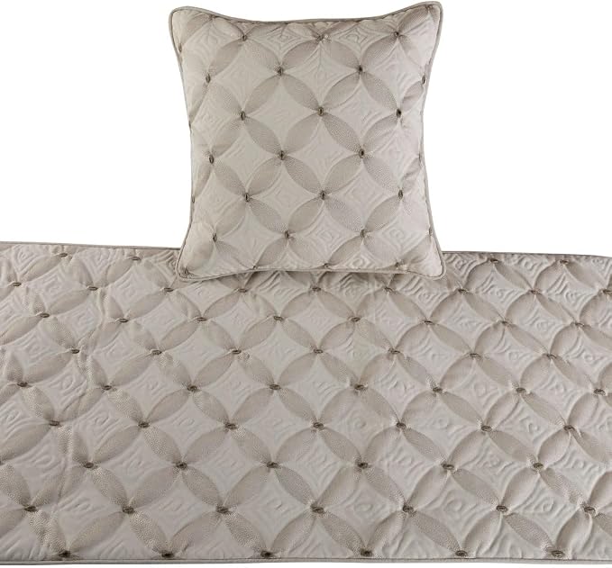 The HomeCentric King Queen Twin Ivory Bed Runner - Image 2