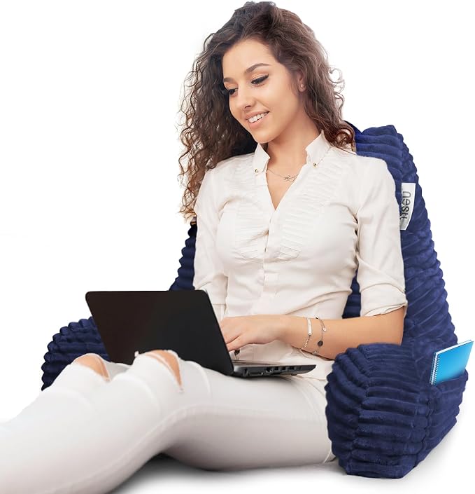 Hearth & Harbor Reading Pillow for Bed Adult – Back Pillow for Sitting in Bed - Image 3