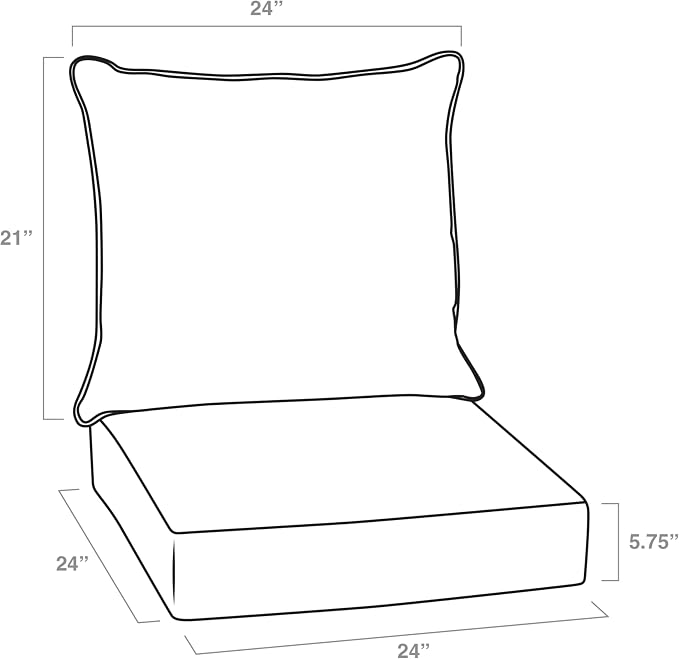 Arden Outdoor Deep Seat Cushion Set, 24 in x 24 in, Weather-Proof, Rain-Proof - Image 5