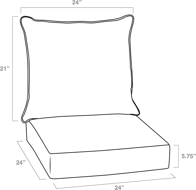 Arden Outdoor Deep Seat Cushion Set, 24 in x 24 in, Weather-Proof, Rain-Proof - Image 4