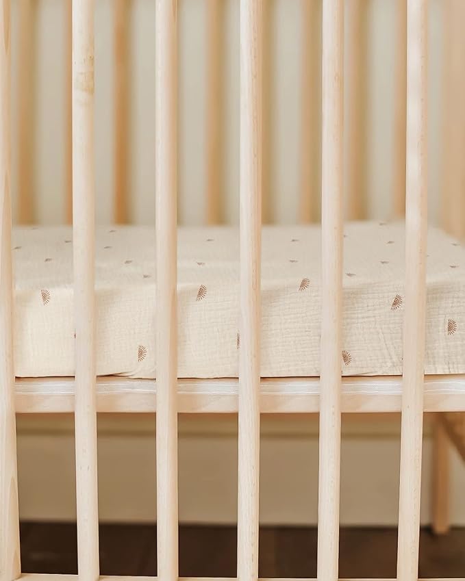 Blissful Diary Muslin Mini Crib Sheets, Pack and Play Mattress Sheets Fitted - Image 3