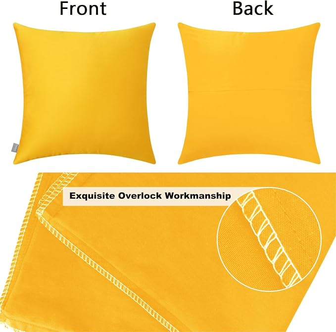 4-Pack 100% Cotton Comfortable Solid Decorative Throw Pillow Case, Thmyo Square - Image 7